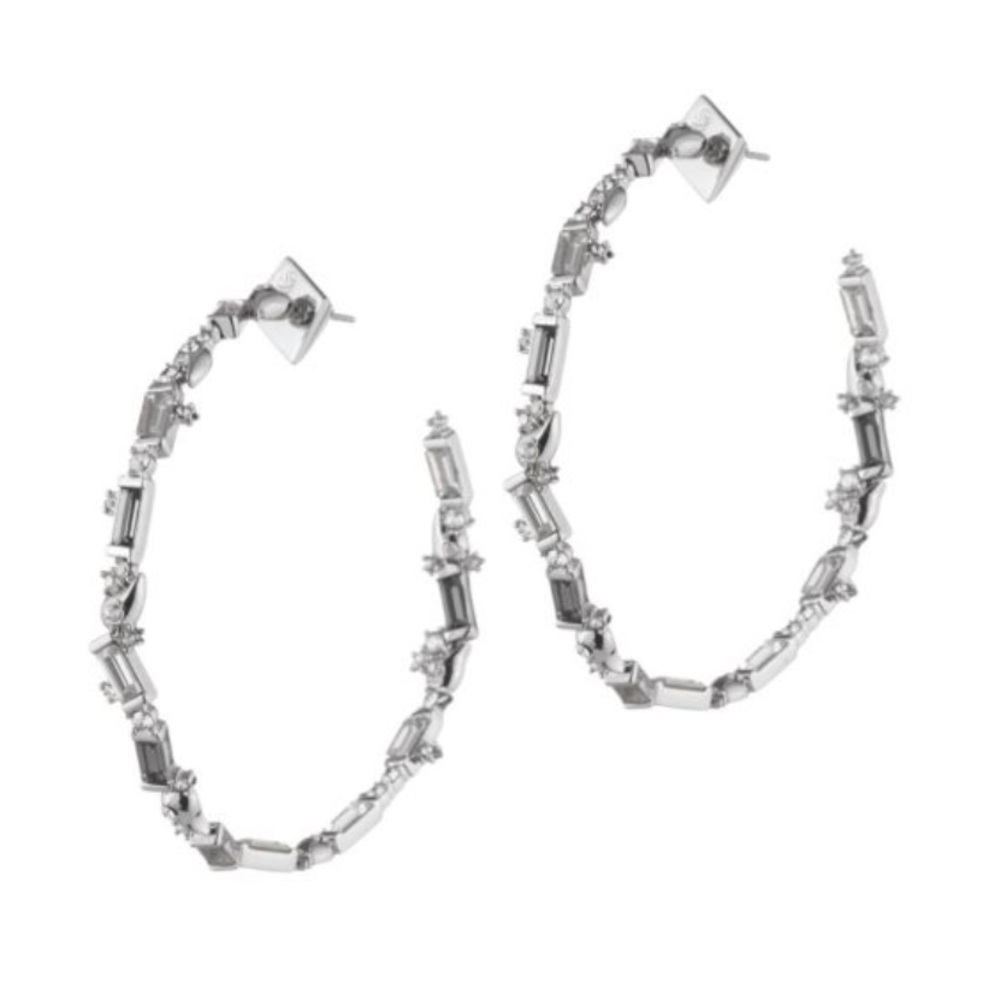 Alexis Bittar Crystal Baguette Hoop Earrings - Picture 1 of 7